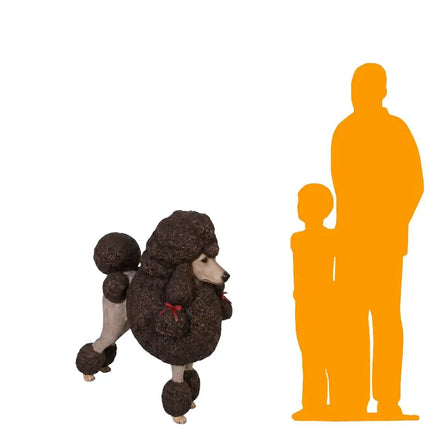 Brown French Poodle Life Size Dog Statue