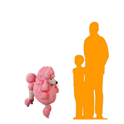 Pink French Poodle Life Size Statue