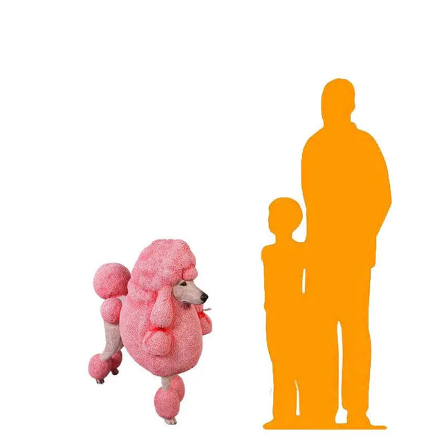Pink French Poodle Life Size Statue LM Treasures - H