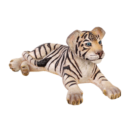 Laying Siberian Tiger Cub Life Size Statue - LM Treasures 