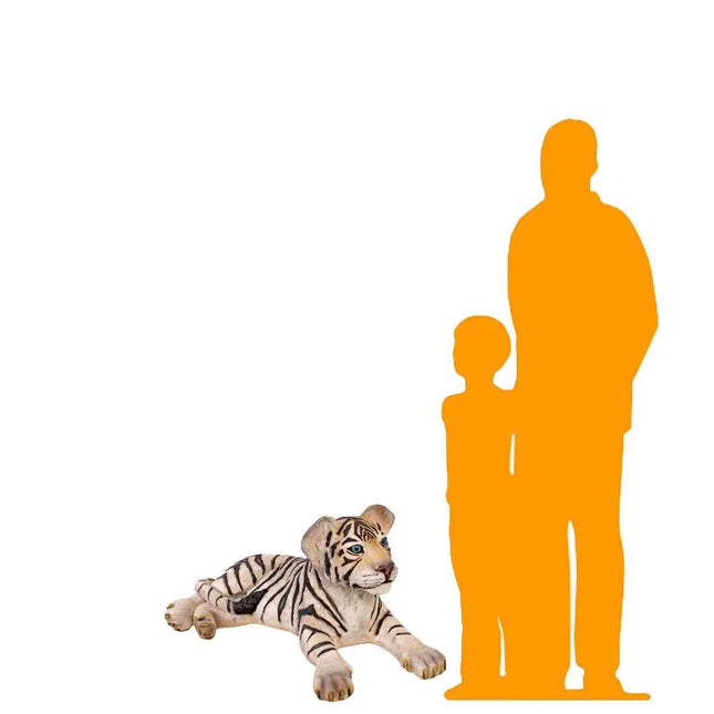 Laying Siberian Tiger Cub Life Size Statue LM Treasures - H