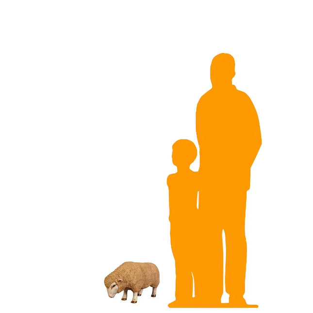 Baby Merino Ewe Head Down Life Size Statue LM Treasures - H