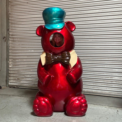 Red Gummy Bear Photo Op Over Sized Statue