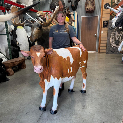 Guernsey Cow Life Size Statue