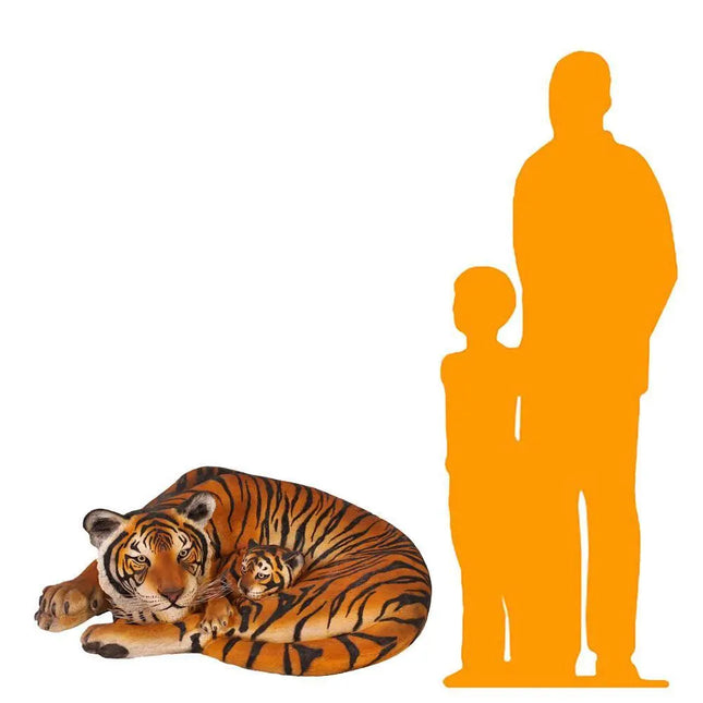 Bengal Tiger With Cub Life Size Statue LM Treasures - H