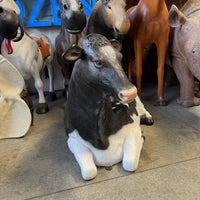 Holstein Cow Bench Life Size Statue - LM Treasures 