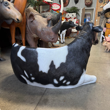 Holstein Cow Bench Life Size Statue - LM Treasures 