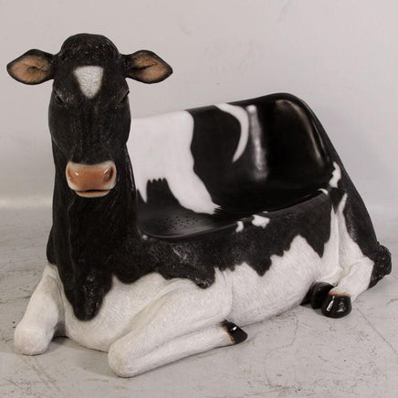 Holstein Cow Bench Life Size Statue - LM Treasures 