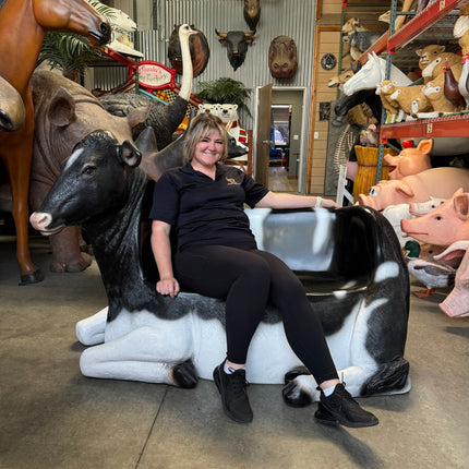 Holstein Cow Bench Life Size Statue LM Treasures - H