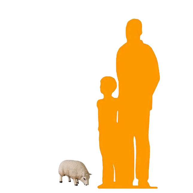 Texelaar Baby Sheep Head Down Life Size Statue LM Treasures - H