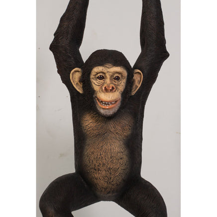 Monkey Chimpanzee Hanging On Rope Life Size Statue - LM Treasures 