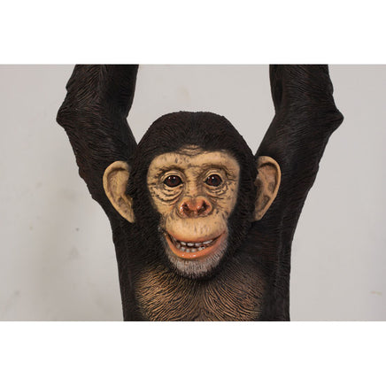 Monkey Chimpanzee Hanging On Rope Life Size Statue - LM Treasures 