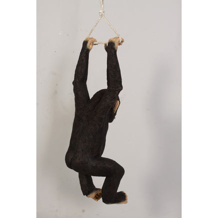 Monkey Chimpanzee Hanging On Rope Life Size Statue - LM Treasures 