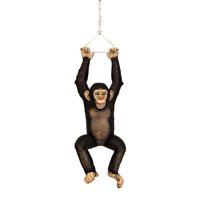 Monkey Chimpanzee Hanging On Rope Life Size Statue LM Treasures - H