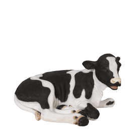 New Born Holstein Calf Laying Life Size Statue - LM Treasures 