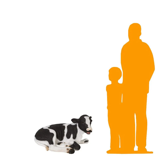 New Born Holstein Calf Laying Life Size Statue LM Treasures - H