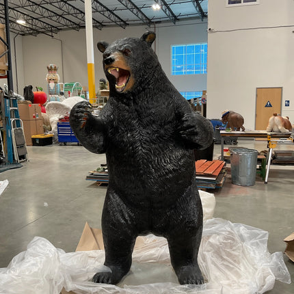 Growling Black Bear Life Size Statue LM Treasures - H