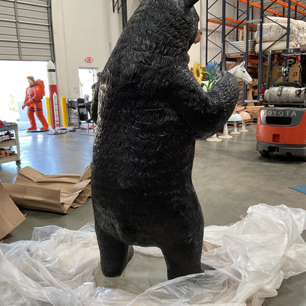 Growling Black Bear Life Size Statue LM Treasures - H