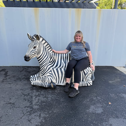 Zebra Bench Life Size Statue