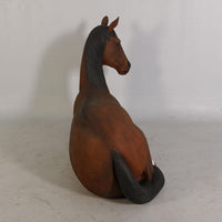 Brown Horse Resting Life Size Statue - LM Treasures 