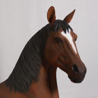 Brown Horse Resting Life Size Statue - LM Treasures 