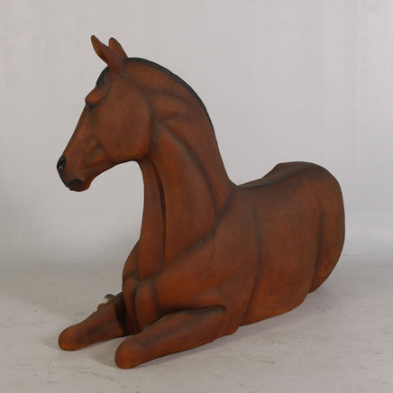 Brown Horse Resting Life Size Statue - LM Treasures 