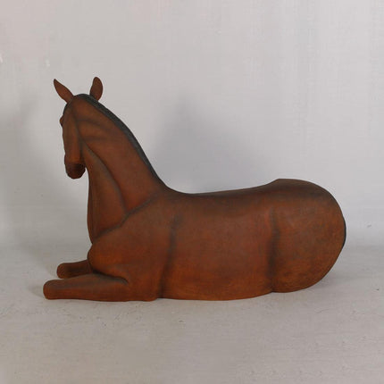 Brown Horse Resting Life Size Statue