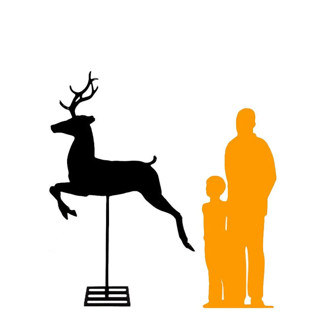 Flying Gold Reindeer On Base Statue LM Treasures - H