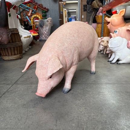 Fat Pig Standing Life Size Statue