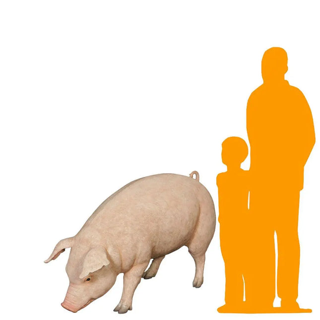 Fat Pig Standing Life Size Statue LM Treasures - H