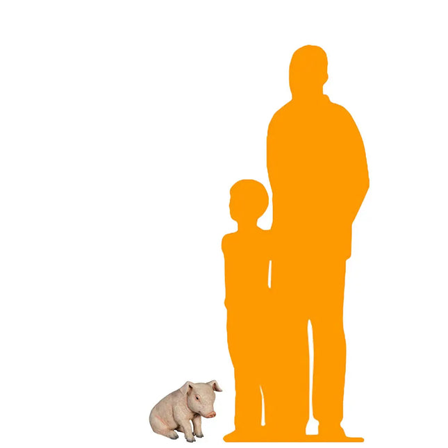 New Born Pig Sitting Life Size Statue LM Treasures - H