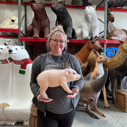 New Born Pig Life Size Statue