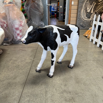 New Born Holstein Calf Life Size Statue