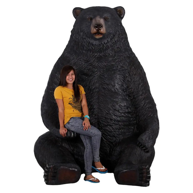 Jumbo Black Bear Life Size Statue LM Treasures - H