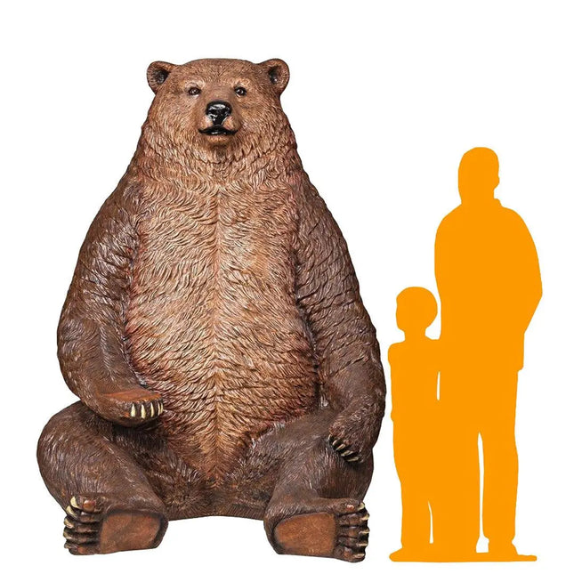 Jumbo Brown Grizzly Bear Life Size Statue LM Treasures - H