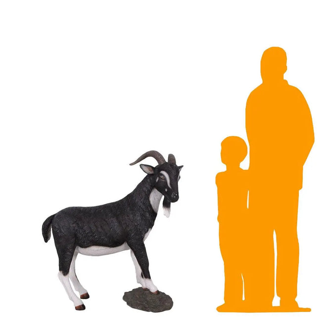 Black Billy Goat Life Size Statue LM Treasures - H