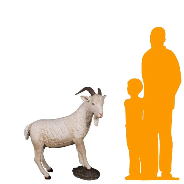 Cream Billy Goat Life Size Statue LM Treasures - H