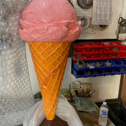 One Scoop Light Pink Ice Cream Over Sized Statue