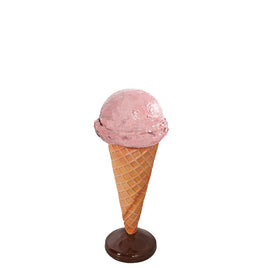 One Scoop Light Pink Ice Cream Over Sized Statue