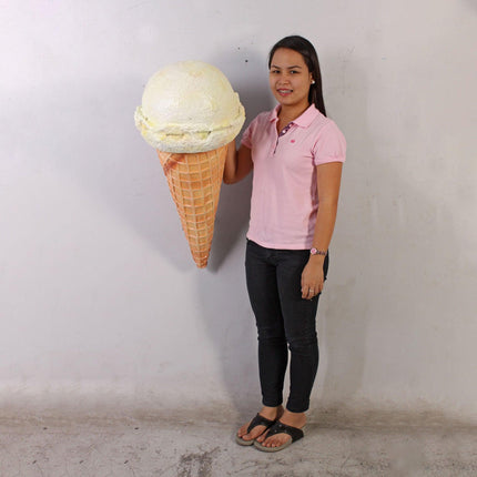 Hanging One Scoop Vanilla Ice Cream Over Sized Statue - LM Treasures 