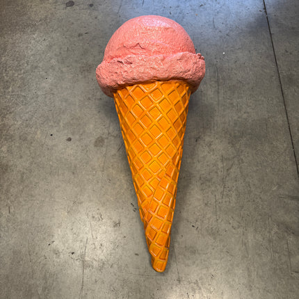 Hanging One Scoop Strawberry Ice Cream Over Sized Statue