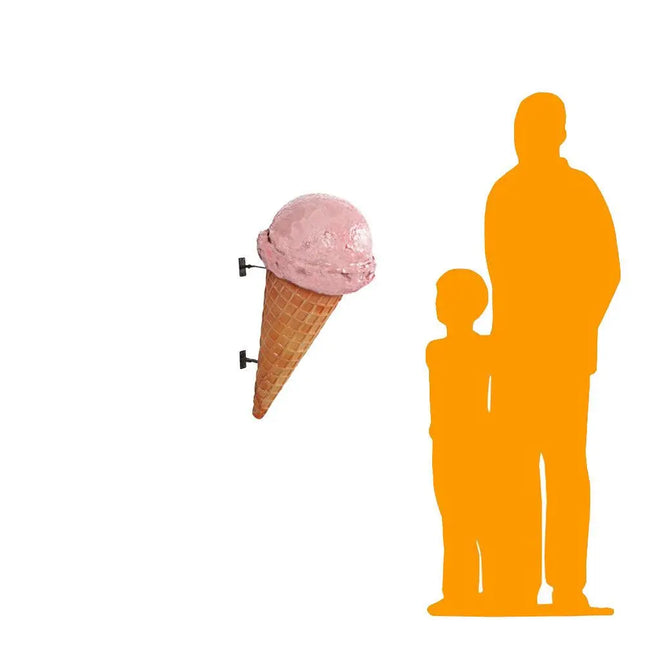 Hanging One Scoop Strawberry Ice Cream Over Sized Statue LM Treasures - H