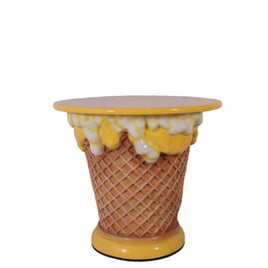 Yellow Ice Cream Table Statue - LM Treasures 