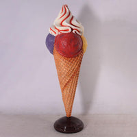 Multi-Colored Three Scoop Ice Cream Over Sized Statue