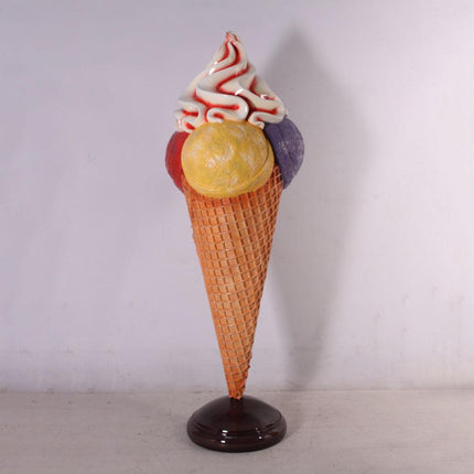 Multi-Colored Three Scoop Ice Cream Over Sized Statue LM Treasures - H