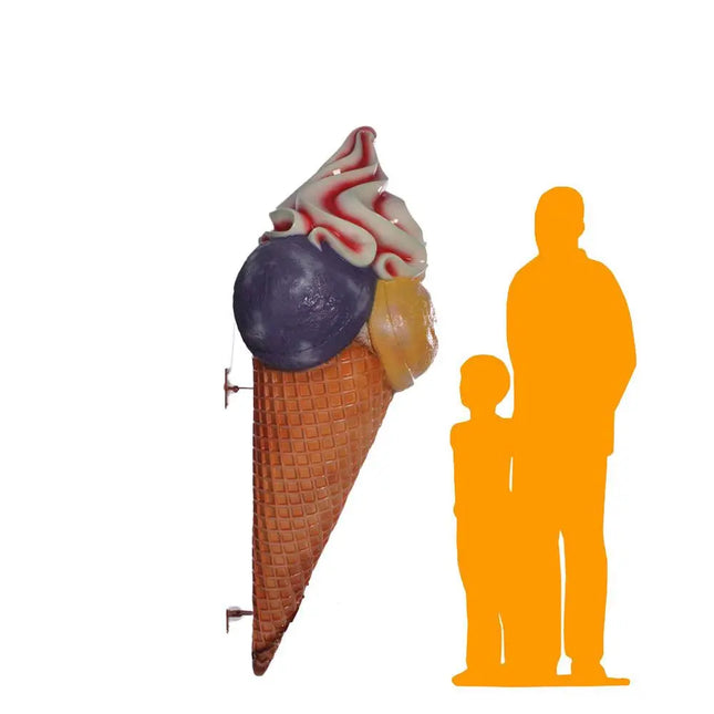 Hanging Three Scoop Ice Cream Over Sized Statue LM Treasures - H