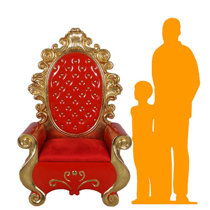 Red Santa Throne Life Size Christmas Statue - LM Treasures 