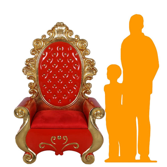 Red Santa Throne Life Size Christmas Statue - LM Treasures 