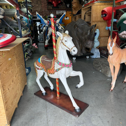 White Majestic Carousel Horse Life Size Statue - LM Treasures 