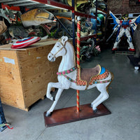 White Majestic Carousel Horse Life Size Statue - LM Treasures 